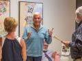 Bob Trisolini instructs auditioning actors before they play the scene, while author Frank Motz observes.