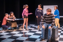 Robert Heath, Gabriella Sands, Madeline Holdway, Aleah Colón-Alfonso, Ren Pearson and Lucinda Schlotterback in LOCK IT DOWN by John Kelly, directed by Blake Walton.