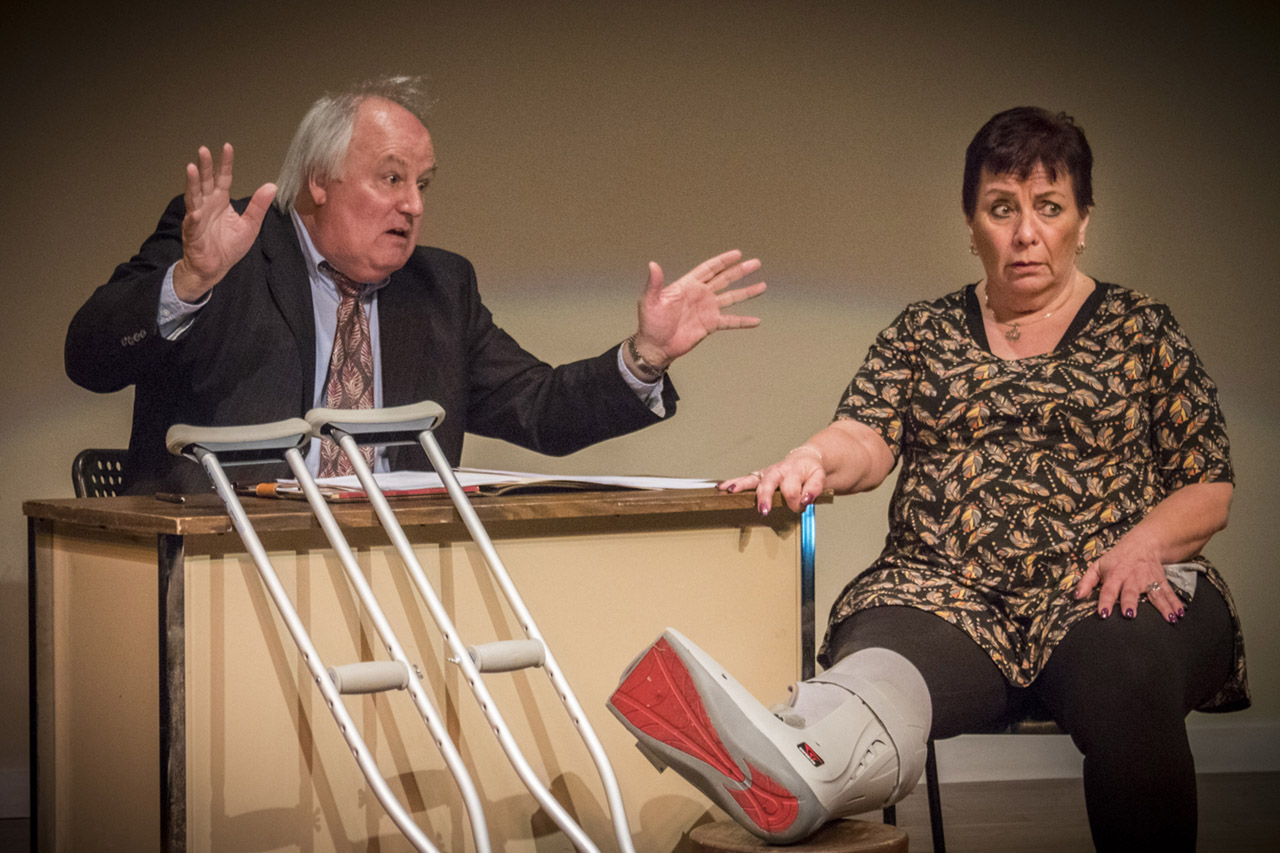 Theatre Odyssey's Tom Aposporos and Leona Collesano in Lou Bitterman Attorney at Law