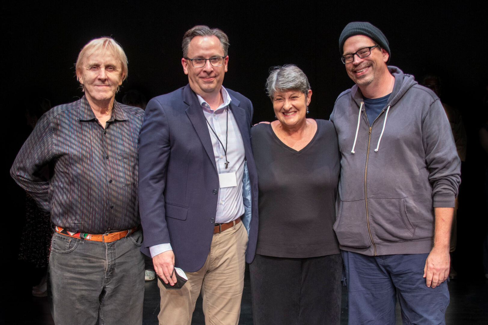 Director Alan Brasington and playwright Greg Burdick with actors Sue Bachman and Glenn Schudel.