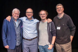 Director Steve Black, with actors James Kassees and Tom Horton, and playwright Keith Whalen, author of YOUTH FOR DARK.