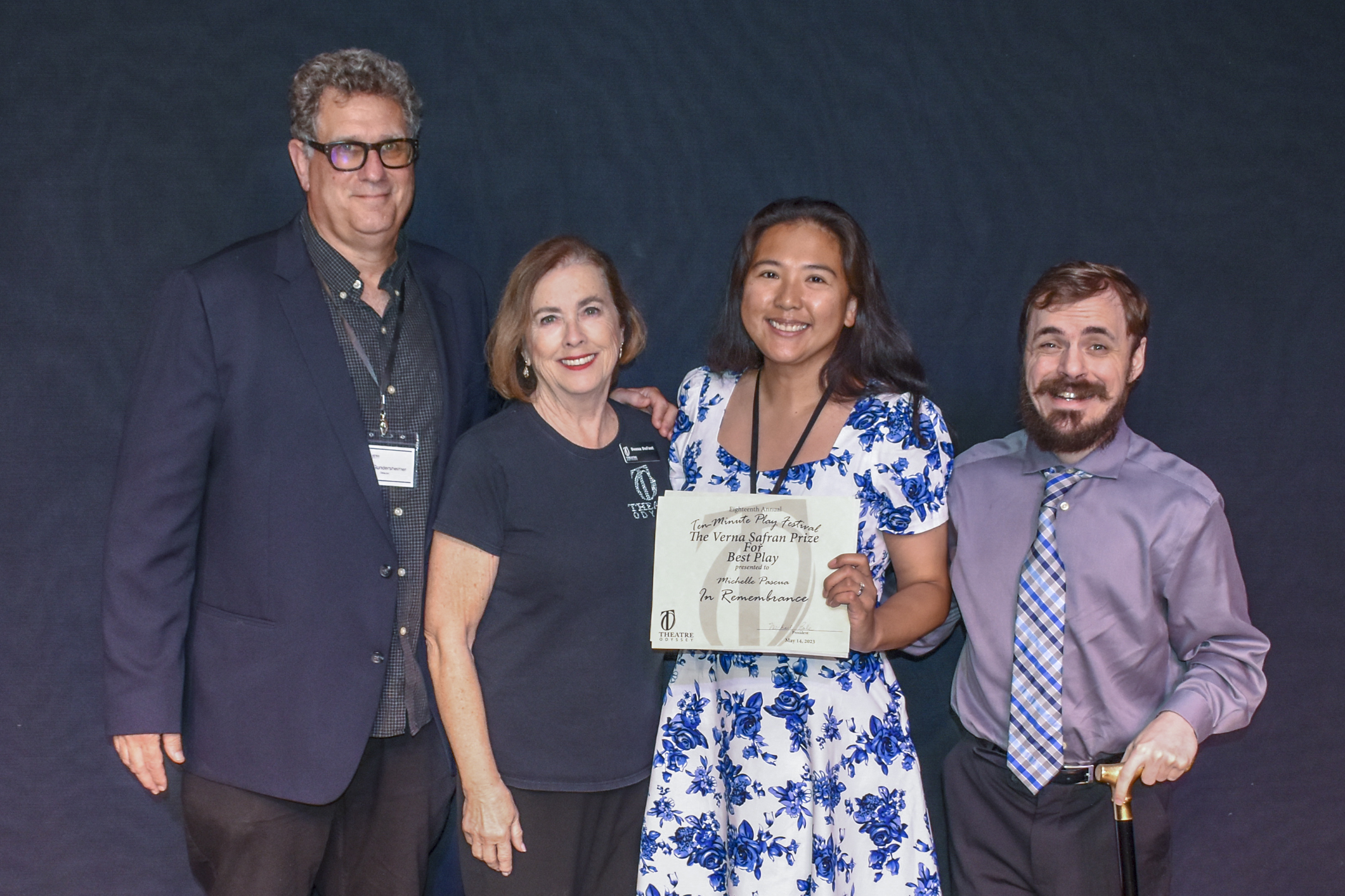 BEST PLAY: IN REMEMBRANCE — Lee Gundersheimer, Donna DeFant, playwright Michelle Pascua, and Stephen-Paul Dieter.