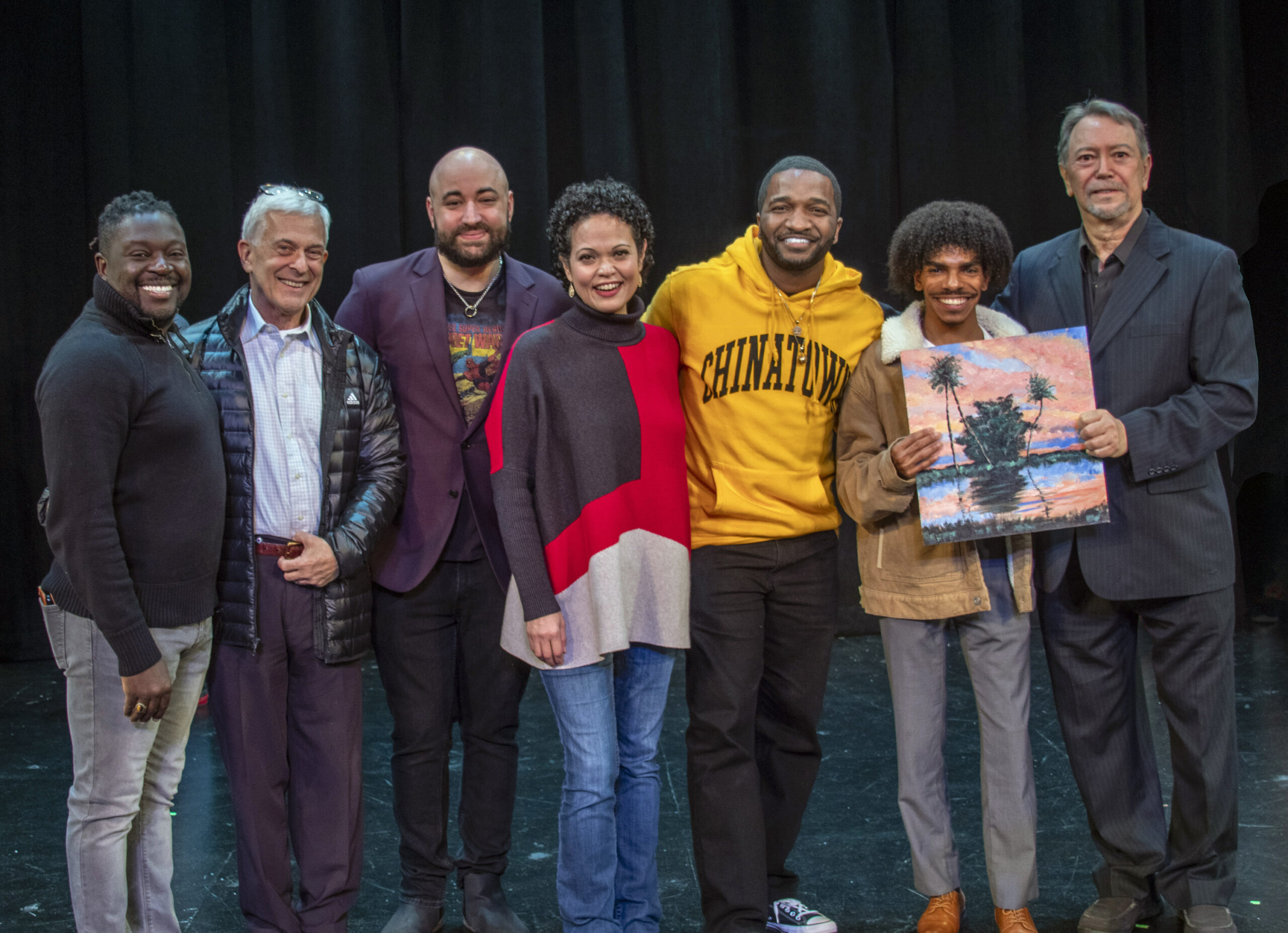 THE FLORIDA HIGHWAYMEN—Director Travis Ray, Alan Kitty, William Ashburn, Yinoelle Colon, Tron Montgomery, Rickey Tedesco, playwright Don Salvo.