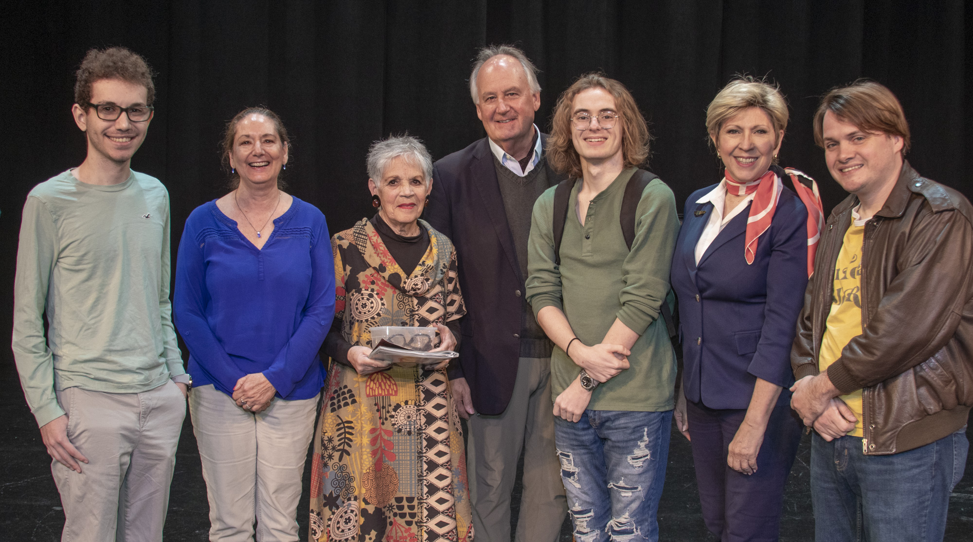 FLYING SOLO WITH IBD—The winning play from the 2021 Student Festival, by former Pine View student Spencer Opal-Levine (at left), was presented as this festival's bonus. The creative team included Tami Vaughan, Elsie Souza, Tom Aposporos, Tom Horton, Aden Russell, and director Ren Pearson.