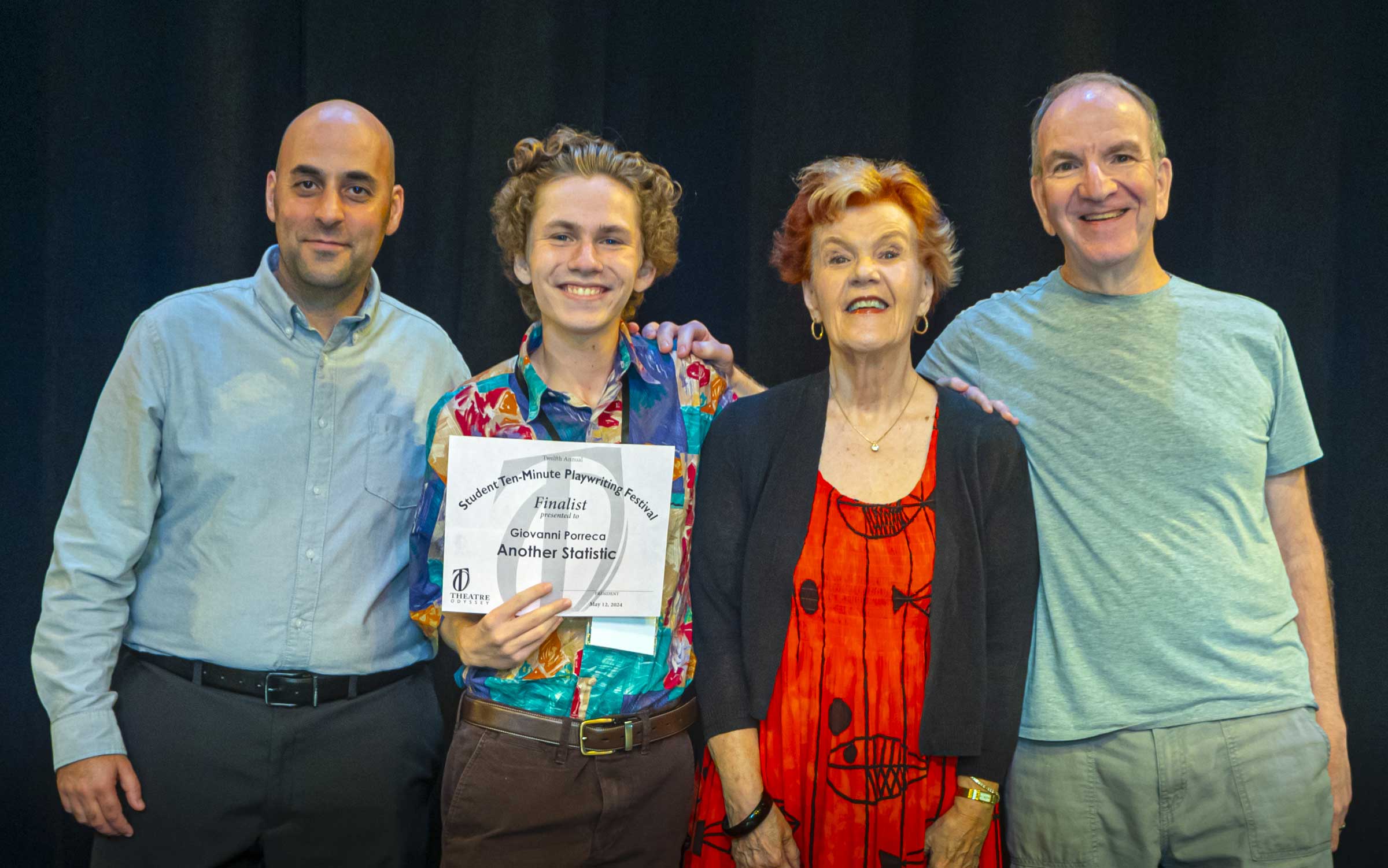 ANOTHER STATISTIC—Scott Ehrenpreis, playwright Giovanni Porreca, director Cinda Goeken, James Kassees