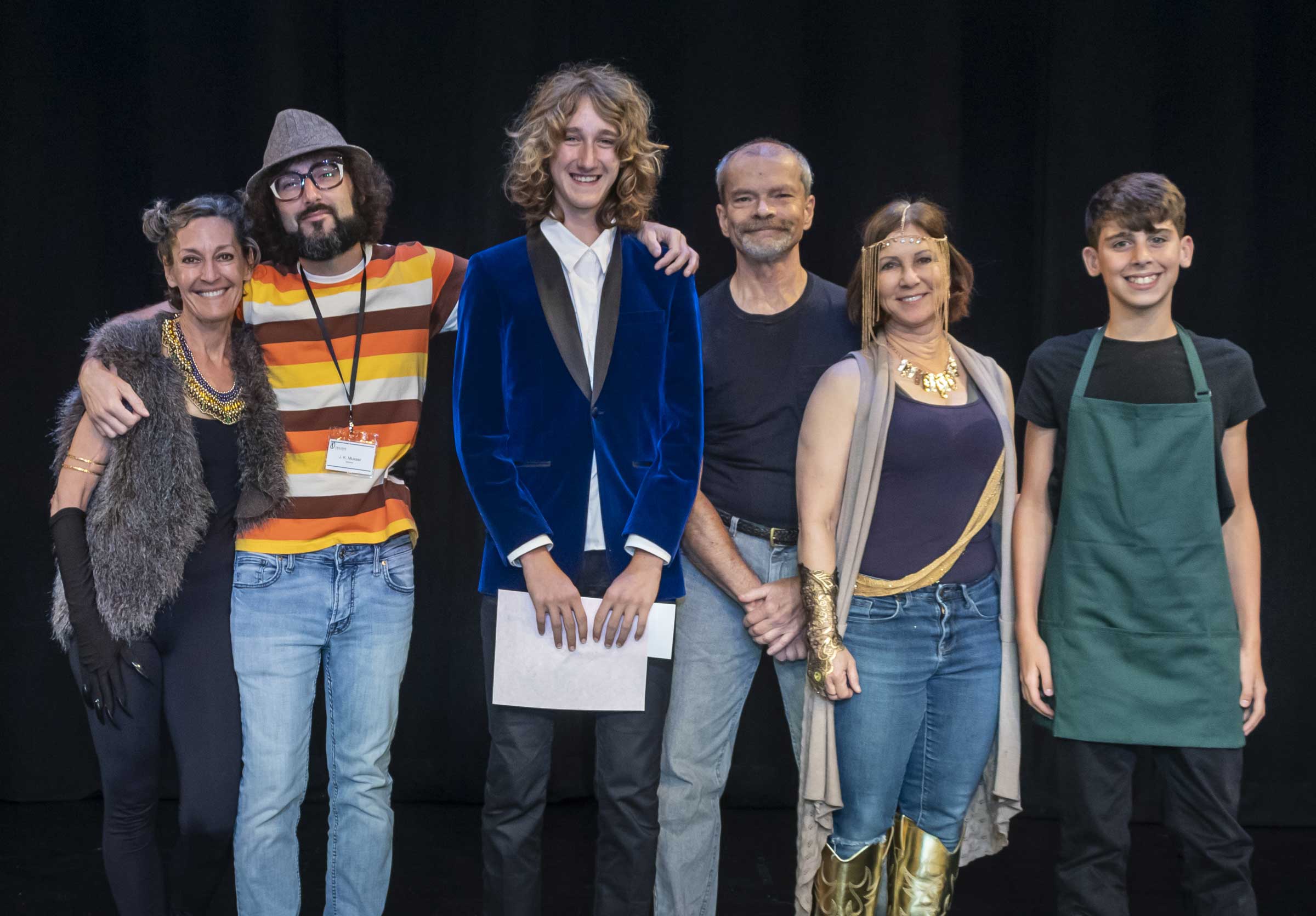 THE COFFEE SHOP OF THE GODS—Jill Schroeder, director J.K. Musser, playwright Seamus Kehoe, Eric Henry, Lucinda Schlotterback, Luca P