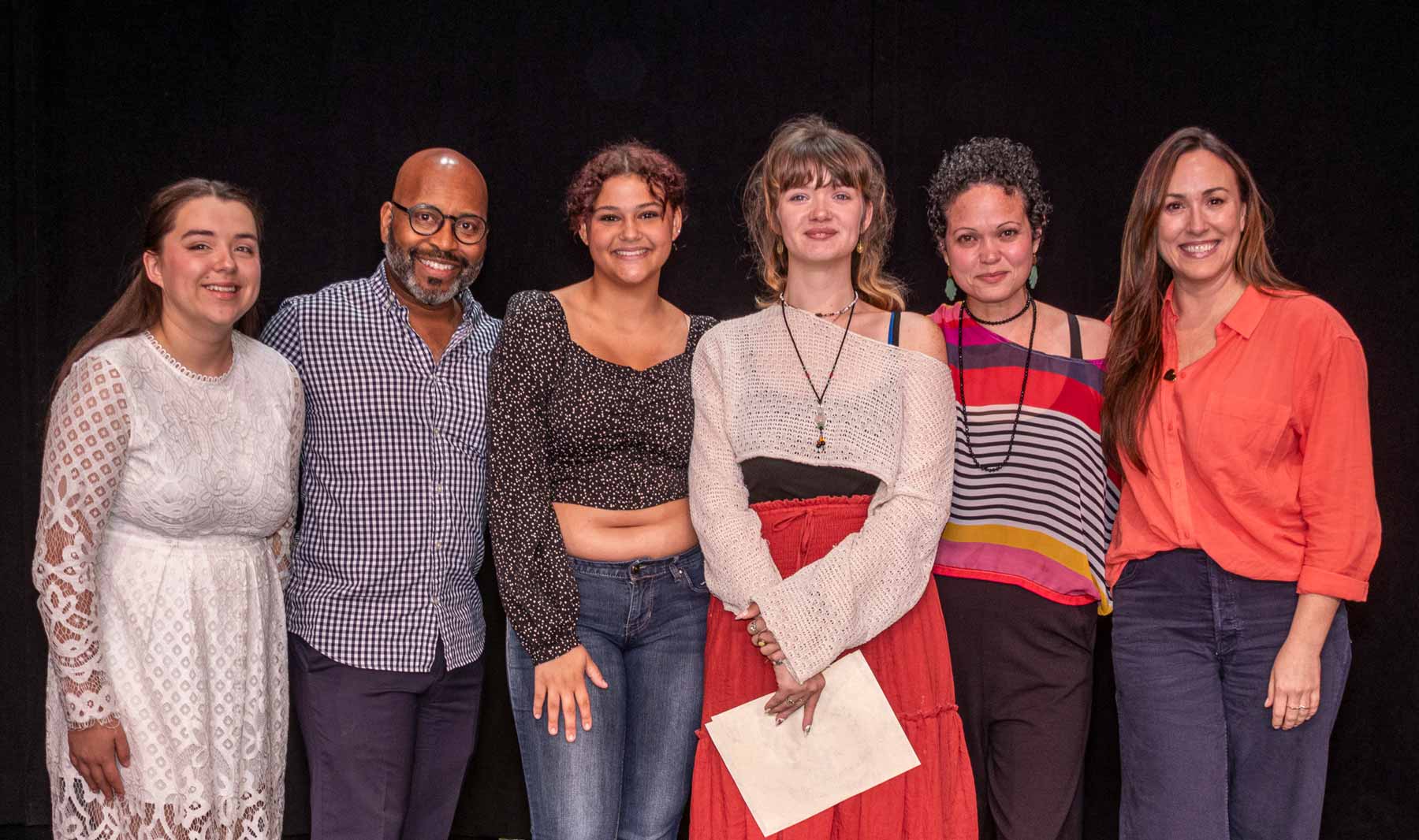 A-Memory-Away A MEMORY AWAY—Evangeline De La O, Steven Butler, Ali Wasmund, playwright Patricia Brady, Yinoelle Colon, director Nicol Moeller.
