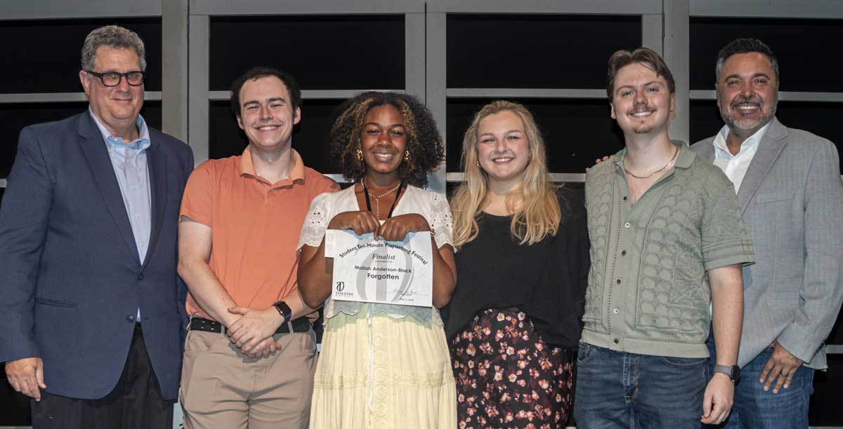 FORGOTTEN—Lee Gundersheimer, Zackary Chapman, playwright Maliah Anderson-Black, Eyrelin Rose, Thomas Finn, director Gabe Ortiz.