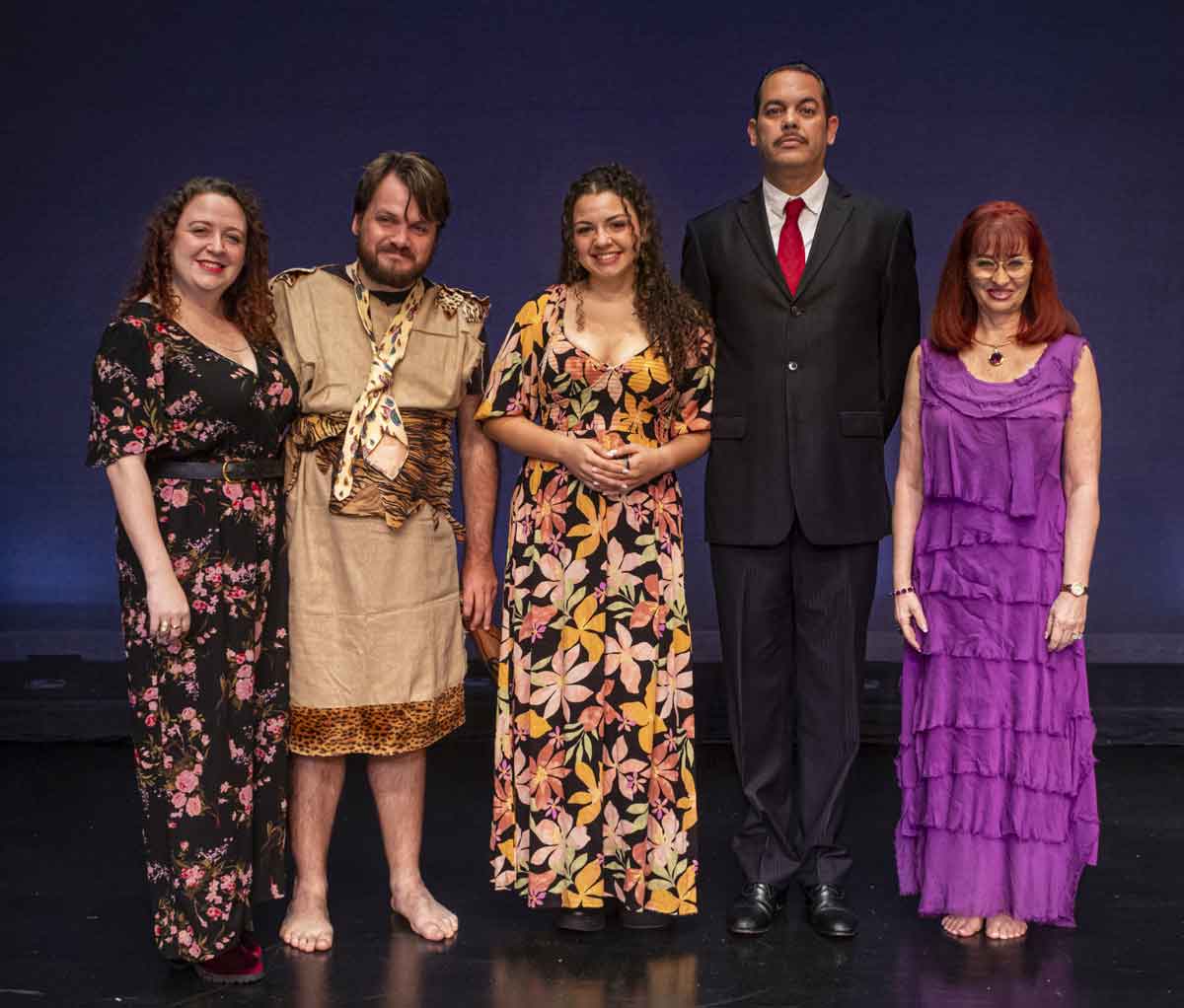 PRIMITIVE INTELLIGENCE—Sarah Mayper, Ren Pearsom, Aleah Colón-Alfonso, Charlie Agurcia, and director Michele Strauss. Playwright was James Perry.